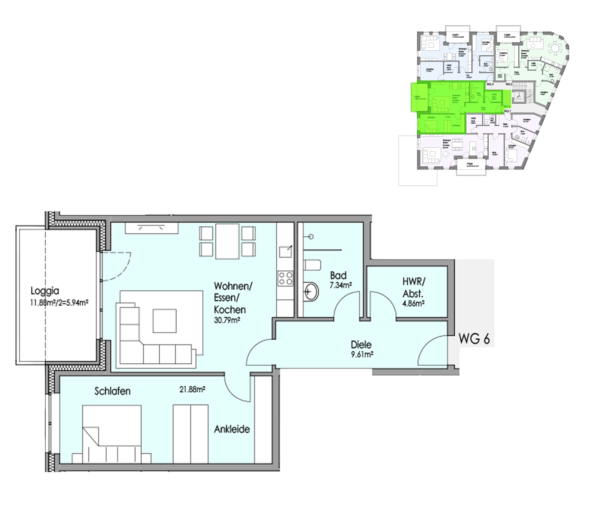 Grundriss Wohnung 6