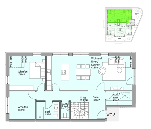 Grundriss Wohnung 8 – Penthouse